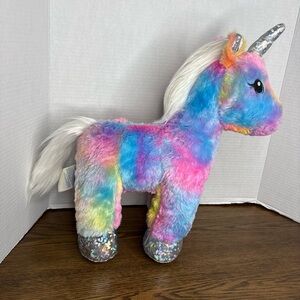 Build A Bear Rainbow Tie-Dye Unicorn Plush
